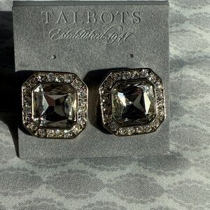 Talbots Silver and Crystal Geometric Women’s Cuff Links. NWT